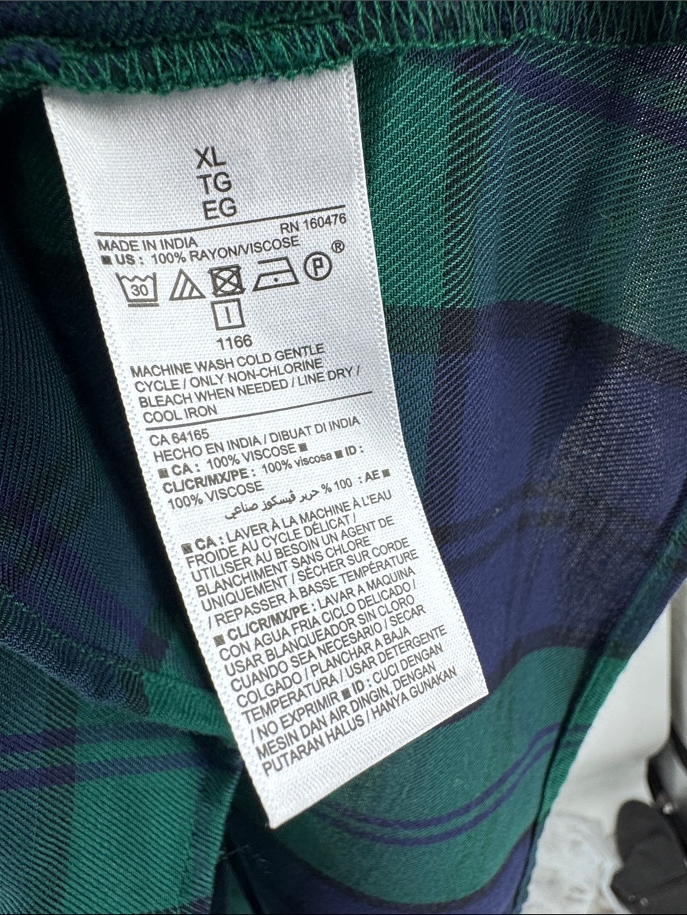 Woman’s Old Navy green and blue plaid mini shirt swing dress XL lightweight - Picture 10 of 11